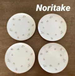 【未使用】Noritake ノリタケ プレート 4枚セット 花柄 金縁