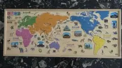 木製 世界地図パズル 知育玩具
