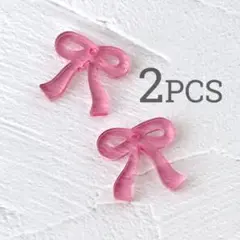 アクリル パーツ リボン ハンドメイド ストラップ ピンク オリジナル