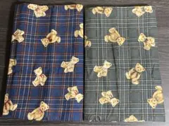 コーデュロイプリント クラシカルモダン ベアチェック 105cm×0.4m 2枚