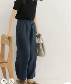 DOORS リネンワイドイージーパンツ BLUE GREEN