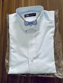 ウィングカラーシャツ　ブルー　S　結婚式