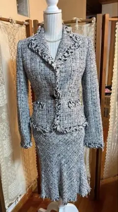 【COUP DE CHANCE⠀】ツイード フリンジ付き スカートスーツ