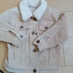 コーデュロイ ボア襟ジャケット 95cm ベージュ