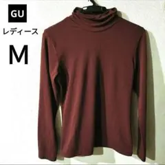 GU STYLE-HEAT タートルネック 長袖 ブラウン M