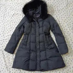 ルイルエブティック バックスタイルダウンコート ファー リボン 黒 S