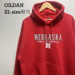 GILDAN ネブラスカ大学 バレーボール カレッジロゴ パーカー 赤 XL