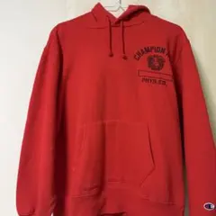 Champion レッド フード付きパーカー ヴィンテージ