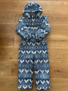 子供用スキーウェア 青と白の幾何学模様120㎝