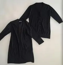 美品　ブラック七分袖カーディガン　L 2枚