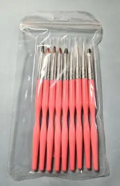 【セット販売】ネイルアートブラシ 10本セット ピンク❁⃘*.゜