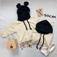 韓国子供服*くま耳 トレーナー(90cm)