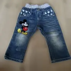希少baby dollミッキーマウス刺繍デニムパンツ 80
