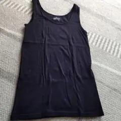 未使用。無印良品、黒 XL タンクトップ リブ編み