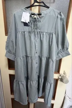 【新品/単品値下げ不可】2way五分袖 ティアードチュニック