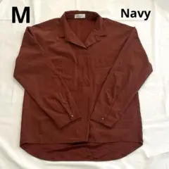 Navy レディーストップス M 茶色 ブラウン 長袖シャツ ポケット付きのサムネイル