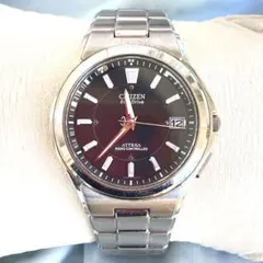 ❣シチズン ATESSA　H110-T011331メンズ　チタン 黒文字盤稼働品