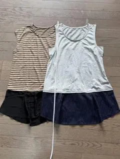 【14】裾見せタンクトップ　2枚セット⑤⑥のサムネイル