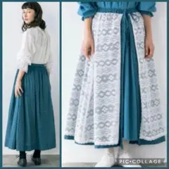 【kazumi×Samansa Mos2】SM2リバーシブル スカート ブルー