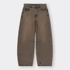 GUバレルレッグジーンズL