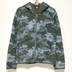 迷彩柄フリースパーカー フェアリーグランジ y2k カモフラ ジップアップ