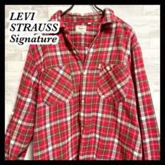 【LEVI STRAUSS Signature】リーバイス　赤チェックネルシャツ