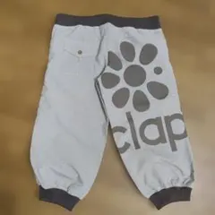 clap フィットネスパンツ カプリ丈 花柄ロゴ、美品のサムネイル