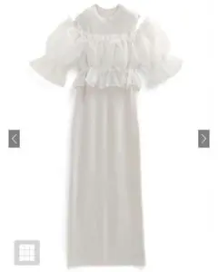 GRLグレイルオーガンジートップスリブニットワンピースセットアップru1096