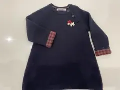 美品⭐︎familiar ファミリア テリアブローチ ニットワンピース　90