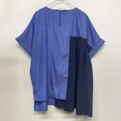 ABI TOKYO アビトーキョー ストライプ アシンメトリー ブラウスのサムネイル
