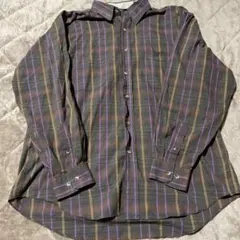 00s VAN HEUSEN オンブレ チェック ブラウン パープル 好配色