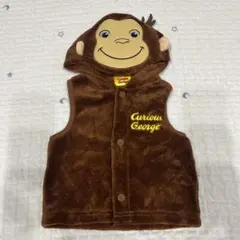 【新品未使用】【即購入OK】おさるのジョージフード付きベスト ブラウン