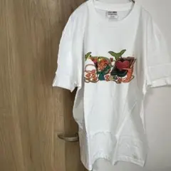 イラストプリント ホワイト メンズTシャツ XL