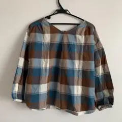 チェック　チュニックシャツ