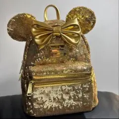 新品 未使用 ラウンジフライ ミッキー型ゴールドスパンコールバック 新品未使用ラウンジフライミッキー型ゴールドスパンコールバックパック