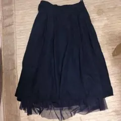 チュールスカート プリーツスカート ロングスカート