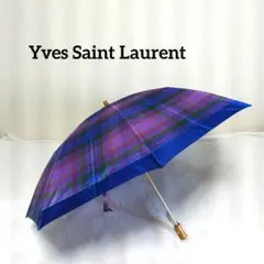 イヴサンローラン　折りたたみ傘　マドラスチェック　ルピアン　晴雨兼用のサムネイル
