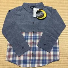 Aurora Moon 長袖シャツ 120cm ネイビー チェック
