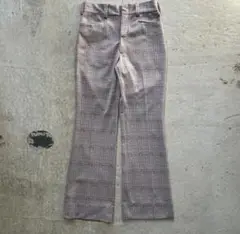 70's~ whole pattern semi flare pants