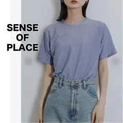 【SENSE OF PLACE】クルーネック ラメ Tシャツ 半袖