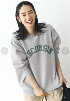 coca 軽量フリースクルーネックプリントスウェット　グレー　M