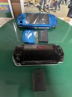 SONY PSP 本体 ブルー ブラック バッテリー付き 通電確認済み ジャンク