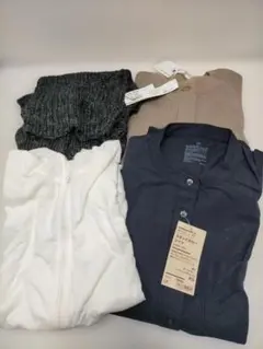 【新品）レディース4点セット パーカー シャツ ニット カーディガン251008