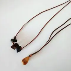 【ネックレス】ウッドパーツ　ネックレス ハンドメイド　手芸