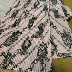 プリーツ ロングスカーフ ピンク