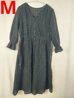 ワンピースカーディガン　五分袖　レディース(Mサイズ)