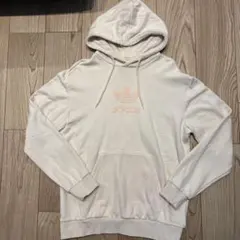 adidas アディダス ホワイト ベージュ フードパーカー L