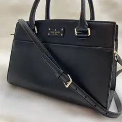 極美品 ケイトスペードニューヨーク ショルダーバッグ 2way サフィアーノ 黒