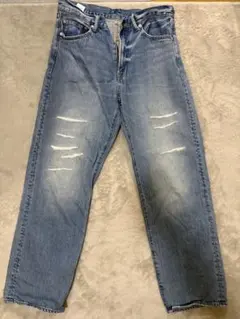 EDWINダメージ加工 ストレートジーンズ
