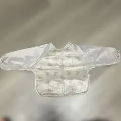 長袖 お食事エプロン くま柄 ポケット付き　80-90サイズ